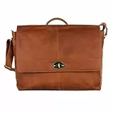 Shalimar Laptoptasche bis 17' aus gewachstem Leder, Farbe:Brandy(Tan), 41x30x11 cm