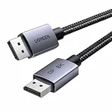 UGREEN 8K Displayport Kabel 1.4 8K 60Hz 4K 240Hz, VESA-Zertifiziert, Aluminium DP kabel 32.4Gbps Kompatibel mit HDR, FreeSync, G-Sync, DSC 1.2, HDCP 2.2 für PC, HDTV, Monitor, Grafikkarte(2M)