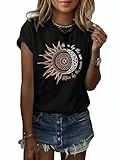 Cicy Bell Tshirt Damen Rundhals Oberteile Sommer Kurzarm Tops Vintage Basic Shirts Bluse.Schwarz M