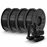 TECBEARS PLA+ Filament 1,75 mm Bundle Schwarz 4KG, Verstärkt Zähigkeit PLA Plus 3D Drucker Filament, 0-300mm/s Druckgeschwindigkeit, 4 Spulen, 1kg pro Spule, Maßgenauigkeit +/- 0,02 mm