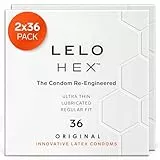 LELO HEX Original Ultradünne Kondome mit Größerer Stärke, Kondome für Männer, 54 mm im Durchmesser (72)