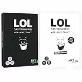 ANZEN LOL - Das Trinkspiel - Doppelpack | Wer lacht, trinkt! | Trinkspiele Revolution | Partyspiele für Erwachsene mit Lachgarantie | Geschenk-e für Männer und Frauen | Gesellschaftsspiele