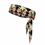 Ein Bouquet von Lilien in voller Blüte schweißabsorbierendes Sport-Stirnband, Unisex-Sport-Stirnband, geeignet für Outdoor-Reisen und verschiedene Sportarten.