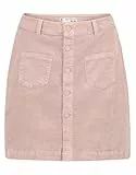 Eight 2 Nine Damen Cord Mini-Rock LETN-085 Cordrock mit sichtbarer Knopfleiste Light Rose M