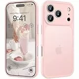 HGH Matt Hülle für iPhone 17 Pro mit Kameraschutz, [Militärschutz] Stoßfest FallSchutz, Durchscheinende Rückseite Anti-Fingerabdruck Hülle für iPhone 17 Pro Case, (Rosa)