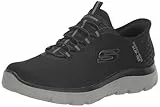 Skechers Herren Summits High Range Turnschuhe, Black Mesh/Charcoal, 43 EU Weit