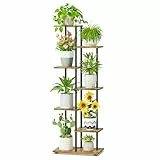 iDavosic.ly Pflanzenständer mit 6 Etagen, Blumenständer für Draußen Plant Stand Indoor Outdoor, Pflanzenregal 127 CM Hoch Blumenregal Mehrstöckig für Balkon Wohnzimmer Terrasse, Schwarz & Braun