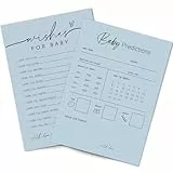 Whaline Babyblaue Vorhersagen und Ratschläge für Babypartys, Partyspiel, Aktivitätskarten, Nachrichten, Beratungsbuch für Geschlecht, Wünsche für Babys, Ratschläge für werdende Eltern, 50 Blatt