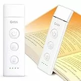 Gritin Leselampe Buch Klemme, USB C Wiederaufladbare Buchlampe Augenschonende Leselicht für Lesen ins Bett, 3 Farbtemperaturen & Stufenlos Dimmbar, Winkel Eintsellbar Klemmleuchte für Buchliebhaber