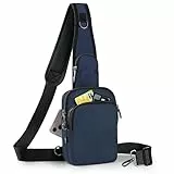 Tibroni Anti Diebstahl Umhängetasche Chest Crossbody Bag Brusttasche Herren Damen Schultertasche Wasserdicht Sling Bag Tasche Klein Handtasche mit Reißverschluss Lock und RFID-Blockierung