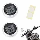 Motorrad Digital Thermometer,2 Stück Motorrad-Thermometer,Auto Thermometers,Motorrads Uhr,Temperaturanzeige,Digitales Thermometers,Autozubehör,Rundes Mini-Thermometeri Zum Aufkleben