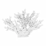 IMIKEYA Dekorative weiße Korallenskulptur aus hochwertigem Resin Langlebige Tischdekoration für Zuhause Büro und Hochzeit Stilvolles Desktop Ornament Elegantes ozeanisches Wohnaccessoire