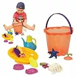 B. toys Sandspielzeug 11 Teile mit Eimer groß – Sandkasten Spielzeug, Strand, Spielplatz mit Schaufel, Sieb, Sandförmchen – Spielzeug ab 18 Monaten