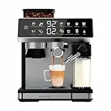 Cecotec Barista Power Espresso 20 Barista Grind & Latte Kaffeemaschine, 1350 W, 20 bar, konische Mühle, 2,6 l Wassertank, 100 g Kaffee und 500 ml Milch, Touchscreen, Selbstreinigung, personalisierbar