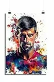 25 Artstreet - Novak Djokovic Poster - Portraitplakat - Kunstplakat - Sportplakat - Wandposter – Hochwertige Plakat & Kunstdrucke – Ohne Rahmen – Posterästhetik - Papier Material - 70x100cm