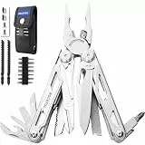 ROCKTOL SK05 Multitool, VG10-Messerklinge, 29-in-1, austauschbarer Drahtschneider, austauschbare Feile und Säge mit T-Schaft, robuste Multitool-Zange für Camping, Survival und Reparatur