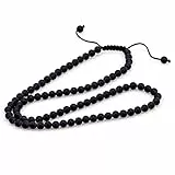 Kette Halskette Perlen Kette 6mm Onyx Matt Länge ca. 50cm + 10cm Perlen Perlenhalskette Damen Herren