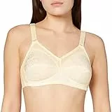 Sassa Damen Schalen BH, Soft-BH Jacquard Einfarbig, Gr. 105B (Herstellergröße:105B), Elfenbein (Champagner 00300)