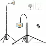 Victiv 224cm Hoch Handy Stativ, Schwerlast Flexibel Overhead Stativ für Kamera mit 35cm Verstellbarer Schwanenhals, Aluminium Kamera Phone Stative für Canon DSLR & iPhone15 14 13 Pro Max Min, Samsung