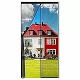 Auxmir Fliegengitter Balkontür Magnet 100x220cm, Prime Insektenschutz Balkontür, Extra Stärkere Magnete Fliegengitter Tür, Verdickt Magnetvorhang ohne Bohren für Balkon Kellertür Terrassentür, Schwarz