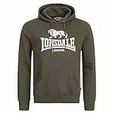 Lonsdale Herren Kapuzenpullover Fremington, Farbe:Green/White, Größe:XL
