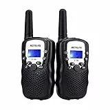 Retevis RT388 Walkie Talkie Kinder,Funkgerät große Reichweite Spielzeug für 3-12 Jahren Junge,8 Kanäle VOX Taschenlampe,Geschenke für Radfahren,Camping (1 Paar, Schwarz)