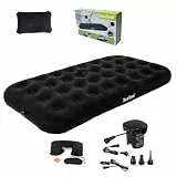 Icelus Twin Aufblasbare Luftbett 191x 100 x 23 cm Camping Luftmatratze mit Luftpumpe,Aufblasbare Matratze Bett,Reisebett,Schlafunterlage für Zuhause und Reisen(Schwarz)