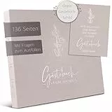Love Notes Gästebuch Hochzeit mit Fragen zum Ausfüllen – Hochwertiges Hochzeitsbuch für unvergessliche Erinnerungen, Edle Silber Prägung, 70 Gästeeinträge, 21 x 23 cm, Leinen Hardcover (Sandbeige)