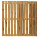 WENKO Baderost Mod. Indoor & Outdoor Bambus rutschfeste Badematte für Innen- und Außenbereich modernes Bodenrost für Dusche und Badewanne 50 x 50 cm