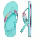 WateLves Flip Flops Kinder Badelatschen Kinder Sommer Zehentrenner Strand Sandalen MäDchen Jungen Unisex(Mondlicht Glitzer 30/31 EU)