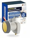 SCHWAIGER Single LNB digital Sun Protect I Low Noise Blockconverter für 1 Teilnehmer I extrem wetterfest & geeignet für Multifeedanlagen I SAT-Zubehör für störungsfreien Empfang I hellgrau