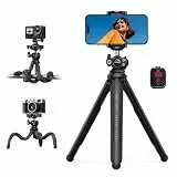 Lamicall Handy Stativ, Mini Stativ Halter - Handy Halterung Kamerastativ für Smartphone & Kamera, Flexible Handystativ mit Kabellose Fernbedienung, 360° Pocket Tripod für iPhone 17/16/15, für GoPro