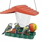 WILDLIFE FRIEND I 3 in 1 Vogelhaus zum Aufhängen - Vogelfutterhaus, Vogelfutterspender inkl. Meisenknödelhalter und Vogeltränke für Wildvögel