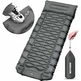MOYKSRR Isomatte Camping Selbstaufblasend, 10CM Verdicktes Aufblasbare Matratze, Wasserdicht Luftmatratze mit Fußpressepumpe und Kissen, Aufblasbare Schlafmatte für Outdoor, Rucksackreisen, Wandern