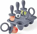 JRISBO Silikon Eisformen für Kinder, 6X 17ML Mini Baby Eisformen Eis am Stiel mit Beißring Stiel für Kleine Hände, BPA Frei Babybrei Eiswürfelform Popsicle Kleinkind Eisförmchen