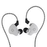 Yinyoo KBEAR KS1 In-Ear-Kopfhörer, Super-Bass-Boost In Ear Monitor, Verkabelte Ohrhörer, Stereo-Kopfhörer Geräuschunterdrückung, Dual-Magnetschaltung, Dynamisches Abnehmbares Kabel(ohne Mic, weiß)
