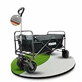 FROSAL Bollerwagen faltbar Alex in schwarz/grau Kinder Strandwagen klappbar Handwagen für Strand, Wald & Wiese