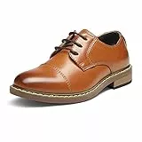 Bruno Marc Anzugschuhe Jungen Schnürhalbschuhe Derby Hochzeit Party Schuhe Kommunion Elegante Schuhe,Size 35,Braun,SBOX211K