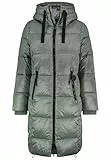 Sublevel Damen Winter Steppmantel – Langer, Warmer Mantel mit Kapuze für Kalte Wintertage middle-green S