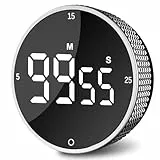 Ultralent Digitaler Küchentimer Magnetisch,Eieruhr, Stoppuhr Timer mit Uhr,Magnet Küchenuhr Countdown Count up, Küchenwecker,LED-Anzeige für Kochen,Fitness,Studieren,Enthält 3 AAA-Batterie,Silber