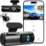 WOLFANG Dashcam Auto Vorne Hinten, 4K+1080P Wi-Fi Dash Cam, Ultra-Nachtsicht, Dual Auto Kamera mit 70°-Weitwinkel, WDR, 24 Std. Parkmodus, G-Sensor, Loop-Aufnahme
