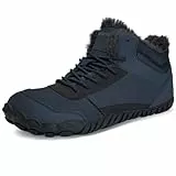 IceUnicorn Barfußschuhe Winter Warm Gefüttert Winterstiefel Winterschuhe Damen Herren(Dunkel Navy,41EU)