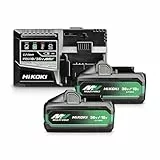 HiKOKI Booster Pack Set - Schnellladegerät für Li-Ion Akkus, USB-Port, LED-Anzeige, Lüfterkühlung - Inkl. 2 Multi Volt Akkupacks (36 V / 18 V - 2,5 Ah / 5,0 Ah), Ladegerät (14.4 V / 18 V / 36 V)