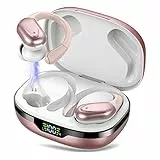 CASCHO Bluetooth Kopfhörer Sport, Kopfhörer Kabellos Bluetooth 5.3, 60 Std Kabellose Kopfhörer mit Tiefer Bass, In Ear Kopfhörer mit 4 ENC Klarer Mic, IPX7 wasserdichte Ohrhörer mit Ohrhaken Roségold