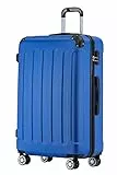 BEIBYE Hartschalen-Koffer Trolley Rollkoffer Reisekoffer Handgepäck 4 Rollen (M-L-XL-Set) (Blau, XL)