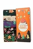 Bunte Lustige Socken Damen Weihnachtssocken Tiermuster Cartoon Strümpfe aus Baumwolle Weihnachtssocken Größe 36-42 (DE/NL/SE/PL, Numerisch, 36, 42, Regular, Regular, Pack 5-02)