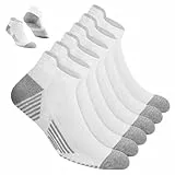 NAVYSPORT Herren Baumwolle Knöchel Sportsocken, 6er-Pack, Knöchellang (43-46, Weiß)