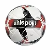 uhlsport Fußball Attack ADDGLUE Fussball Soccer Spielball Trainingsball - mit Neuer ADDGLUE-Technologie - für Jugend und Aktive - FIFA Basic, 5, weiß/schwarz/rot