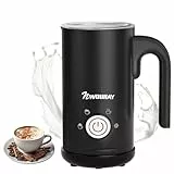 NWOUIIAY 4-in-1 Elektrischer Milchaufschäumer 600W Automatischer Milchschäumer mit 300 ml Fassungsvermögen für heißen & kalten Milchschaum, Latte, Cappuccino