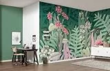 Komar Vlies Fototapete - The Flower Duet - Größe 400 x 250 cm - Tapete, Wanddekoration, Wohnzimmer, Schlafzimmer, Büro